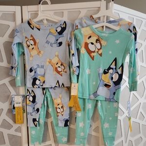 Bluey Kids Pajama Set - Blue and Green